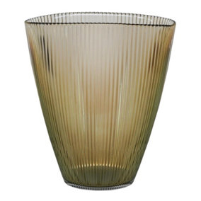 Mocha Ribbed Vase H24.5Cm W21.5Cm