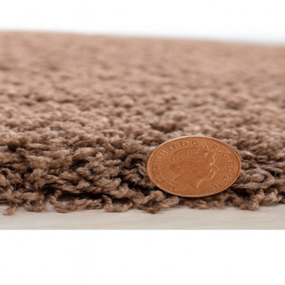 Mocha small rug soft rug 5cm thick pile living room shaggy rug (80x150)