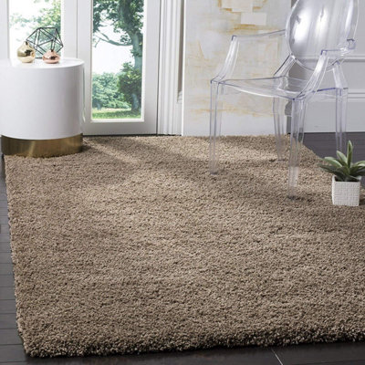 Mocha Thick Shaggy Rug - California - 200x290cm (6'8"x9'7")