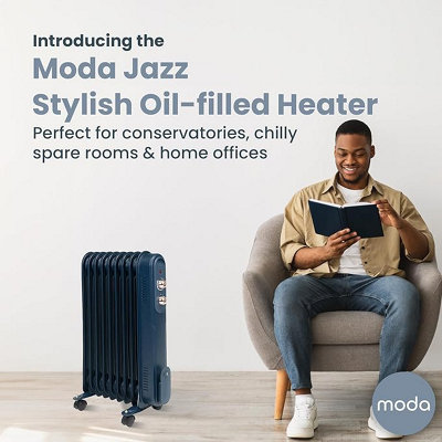 Moda Jazz Oil Filled Portable Radiator - Blue 2000w