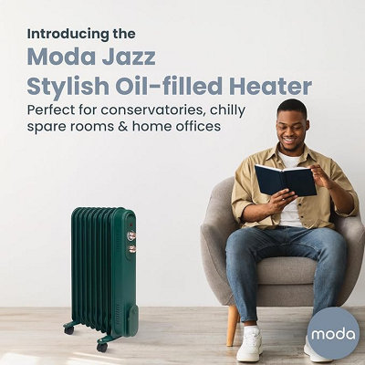 Moda Jazz Oil Filled Portable Radiator - Green 2000w