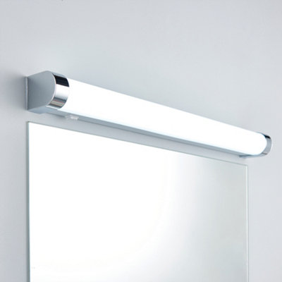 Moda LED Wall Light - Cool White Chrome & White Ribbed Finish Integrated LED Module IP44 Rated