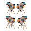 Moda Patchwork Eiffel Armchair Multicolor, Set of 4