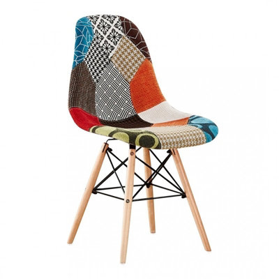 Moda Patchwork Eiffel Chair Multicolor, Single