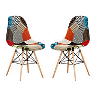 Moda Patchwork Eiffel Chairs Multicolor, Set of 2