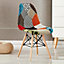 Moda Patchwork Eiffel Chairs Multicolor, Set of 2