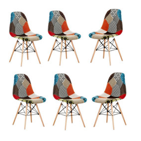 Moda Patchwork Eiffel Chairs Multicolor, Set of 6