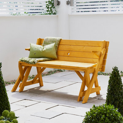 Modbury 2 in 1 Convertible Garden Bench and Picnic Table - 6
