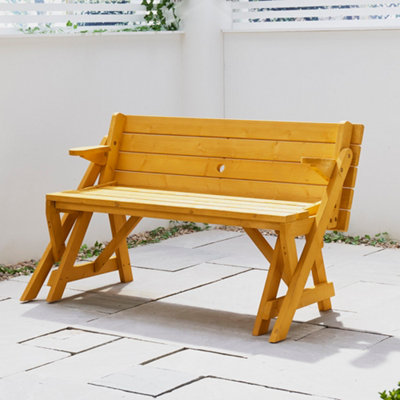 Modbury 2 in 1 Convertible Garden Bench and Picnic Table