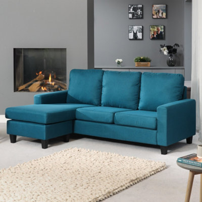 Modbury Reversible Fabric Corner Sofa - Teal