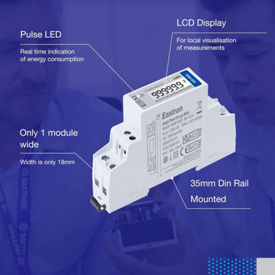 Modbus Single Phase, Electric Energy Meter - Pulse Output 1 1000imp/kWh ...