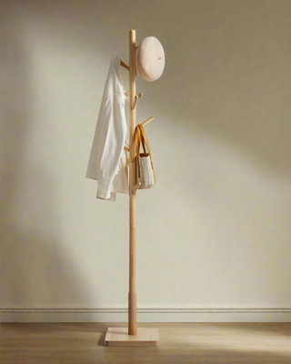 Modcraft Free Standing Solid Coat Rack with 8 Hooks for Hallway