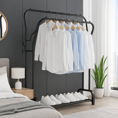 Modcraft Metal Double Rail Clothes Rack - Freestanding Garment Stand ...