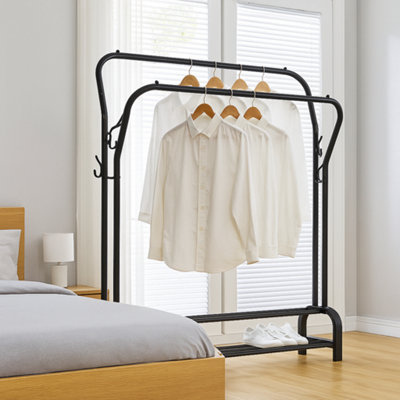 Modcraft Metal Double Rail Clothes Rack - Freestanding Garment Stand ...