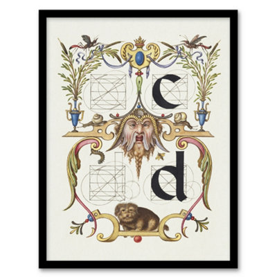 Model Book of Calligraphy Framed Wall Art Pictoral Letter Guide C And D ...