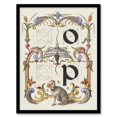 Model Book of Calligraphy Framed Wall Art Pictorial Letter Guide O And ...
