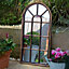 Modena Arched Copper Distressed Outdoor Garden Wall Mirror - Indoor or Outside 710mm x 350m