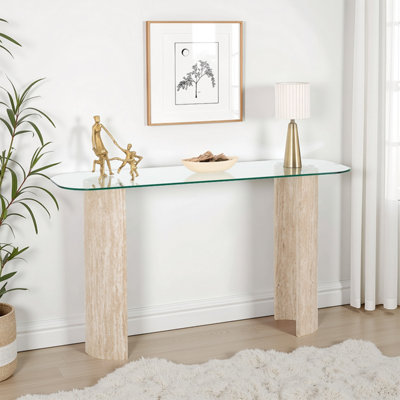 Modena Console Table - Cream Marble Effect
