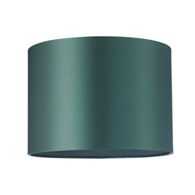 Modern 100% Silk Fabric Forest Green Drum Lamp Shade with Inner Matching Fabric