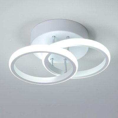 Modern 18w Led Ceiling Lights 3 Dimmable Light Colours Double Overlapping Rings Design 3630