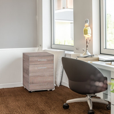 Modern 2 Drawer Latte Oak Bedside Chest