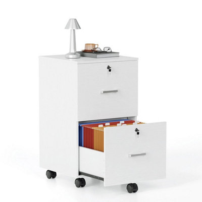 Modern 2 Drawer Locking File Cabinet Mobile Filing Cabinet for A4 and ...