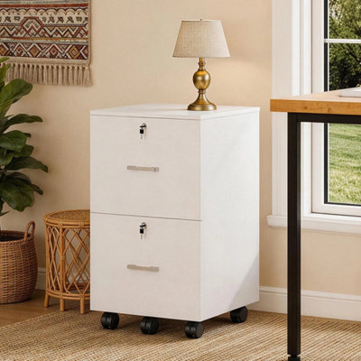 Modern 2 Drawer Locking File Cabinet Mobile Filing Cabinet for A4 and ...