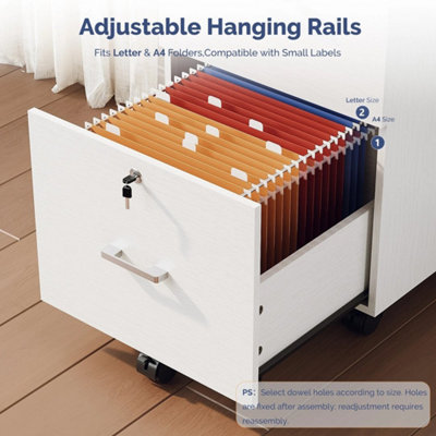 Modern 2 Drawer Locking File Cabinet Mobile Filing Cabinet for A4 and ...