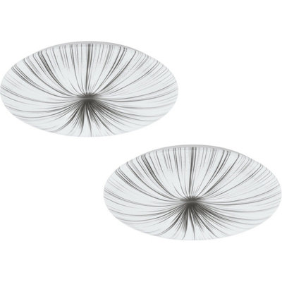 Modern 2 Pack LED Wall Flush Ceiling Lights in White and Silver Finish