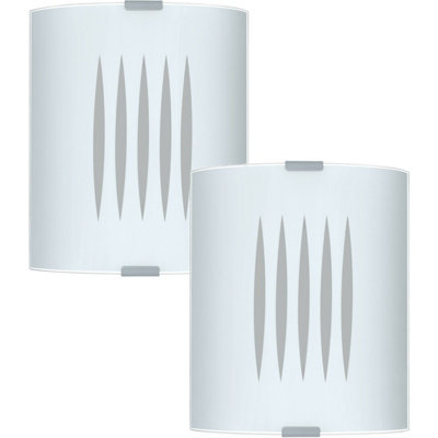 Modern 2 Pack Satin Glass Ceiling Light with Color Lines Shade Design