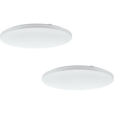 Modern 2-Pack White LED Flush Ceiling Lights - 49.5W Energy Efficient Design