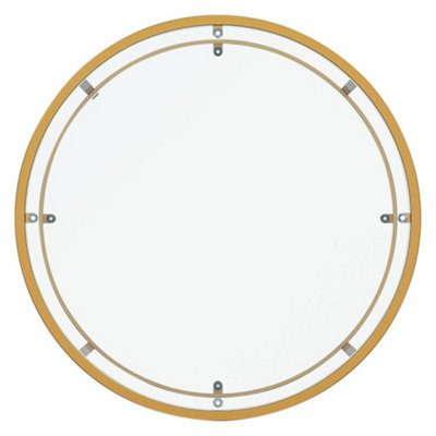 Modern 2 Tier Gold Metal Frame Tempered Glass Tabletop Round Coffee Table Dia 800mm