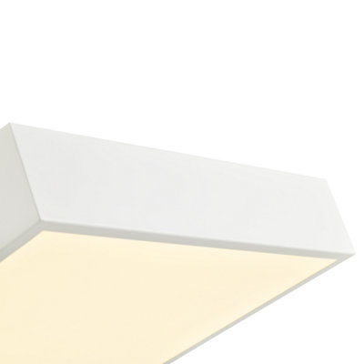 Modern 25w Bright LED Flush Square Ceiling Light in Mat White with Opal Diffuser