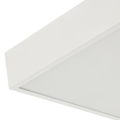 Modern 25w Bright LED Flush Square Ceiling Light in Mat White with Opal Diffuser