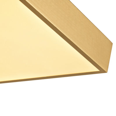 Modern 25w LED Flush Square Ceiling Light in Brushed Gold with Opal ...