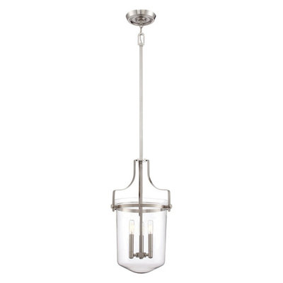 Modern 3 Bulb Ceiling Pendant Light in Brushed Nickel Finish