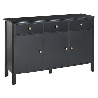 Modern 3 Door Sideboard Black OLATE