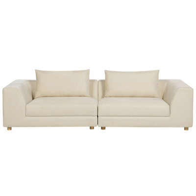 Modern 3 Seater Sofa Beige LERMON