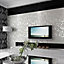 Modern 3D Damask Texture Wallpaper Non Woven Silver Grey  Wallpaper Decorative Paper 10M