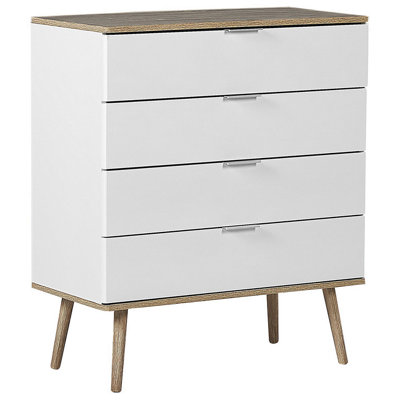 Modern 4 Drawer Chest White WALPI