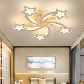 Modern 5 Head Childlike Shooting Stars LED Energy Efficient Ceiling Light Fixture Dimmable