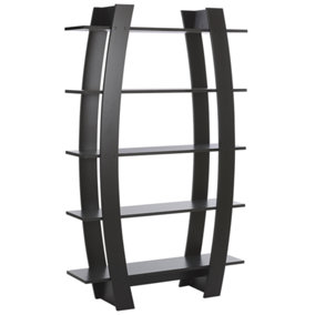 Modern 5 Tier Bookcase Black KENER