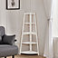 Modern 5 Tier Wooden Ladder Corner Shelf Rack Shelf Bookcase Home Display Shelving Unit 116CM