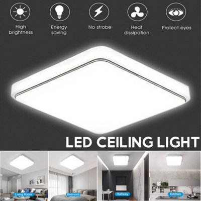 Modern 72W Square LED Ceiling Light - Cool White, Flush Fitting