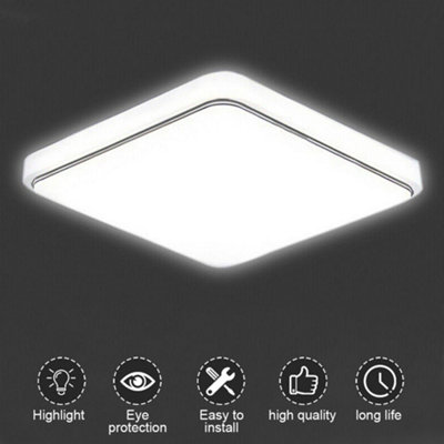 Modern 72W Square LED Ceiling Light - Cool White, Flush Fitting