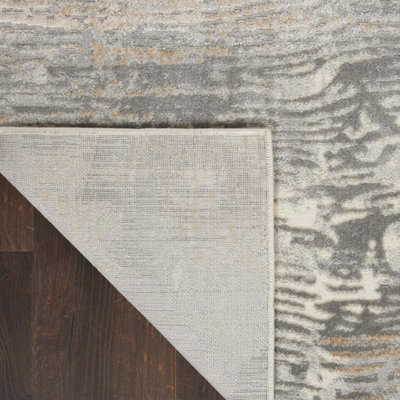 Modern Abstract Grey Beige Living Room Bedroom & Dining Room Rug-244cm X 305cm