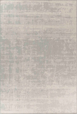 Modern Abstract Grunge Design Outdoor-Indoor Rugs Silver 50x80 cm