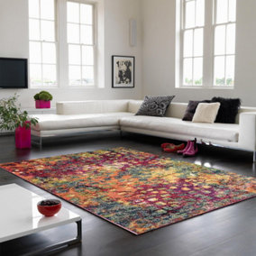 Modern Abstract Jute Backing Machine Made Easy to Clean Rug for Living Room Bedroom and Dining Room-160cm X 230cm