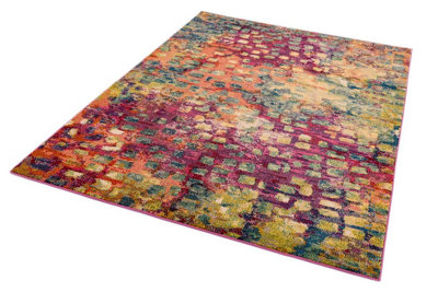 Modern Abstract Jute Backing Machine Made Easy to Clean Rug for Living Room Bedroom and Dining Room-160cm X 230cm