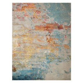 Modern Abstract Rug, 6mm Thickness Graphics Rug, Stain-Resistant Turkish Rug for Bedroom, & Dining Room-160cm X 221cm